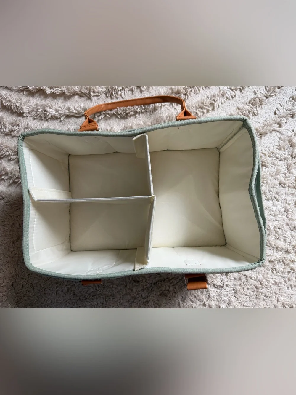 Home For Each Baby Diaper Caddy Safe Green Sherpa Tote Organizer